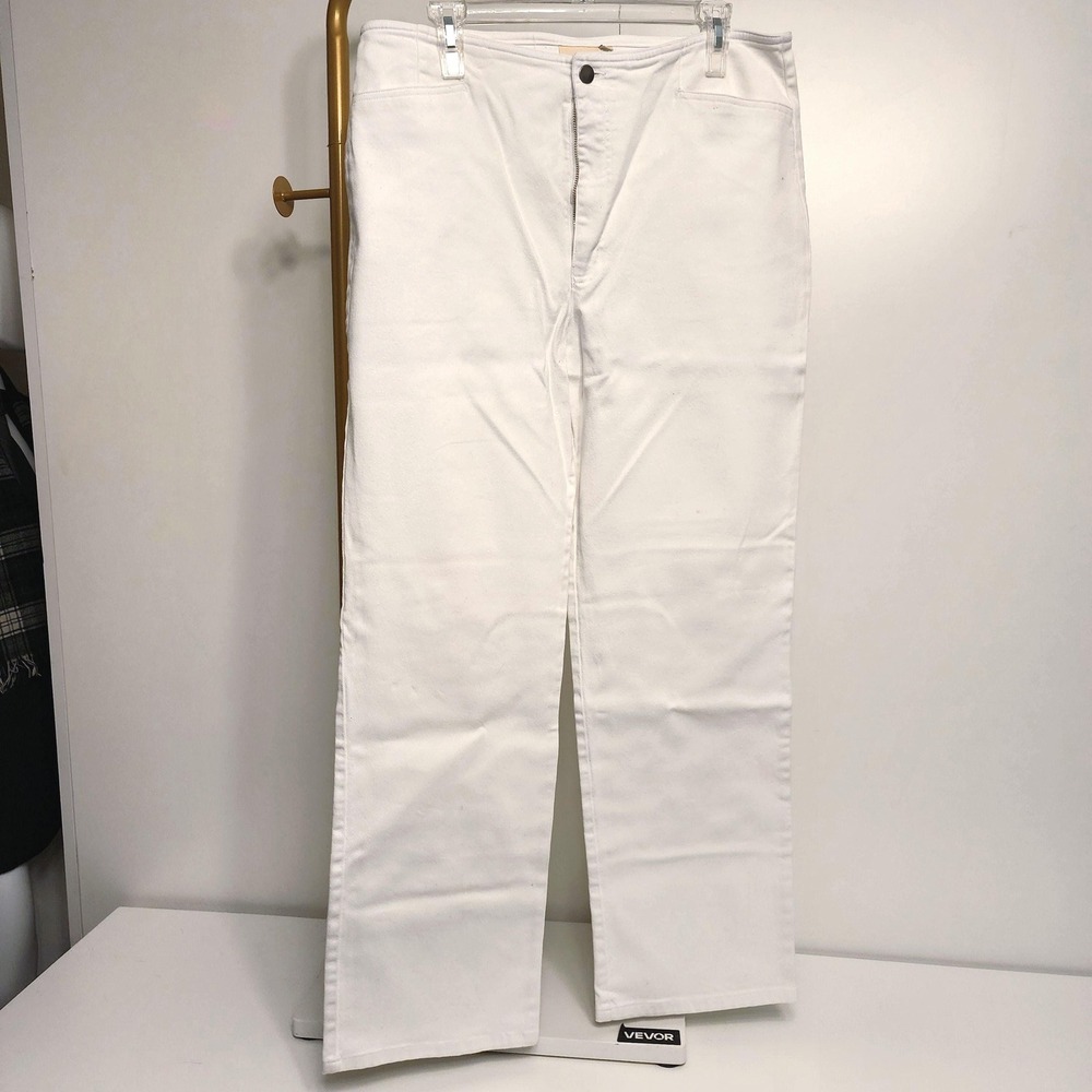 Norm Thompson Vintage White No Belt Loop Jeans Relaxed Fit Women Size 14
